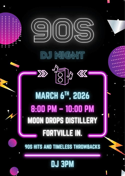 90s party at Moon Drops Distillery
